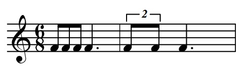 Duplets are two notes played in the space of 3