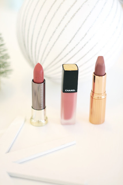 Urban Decay Vice lipstick, Chanel Matte lipstick, Charlotte Tilbury lipstick