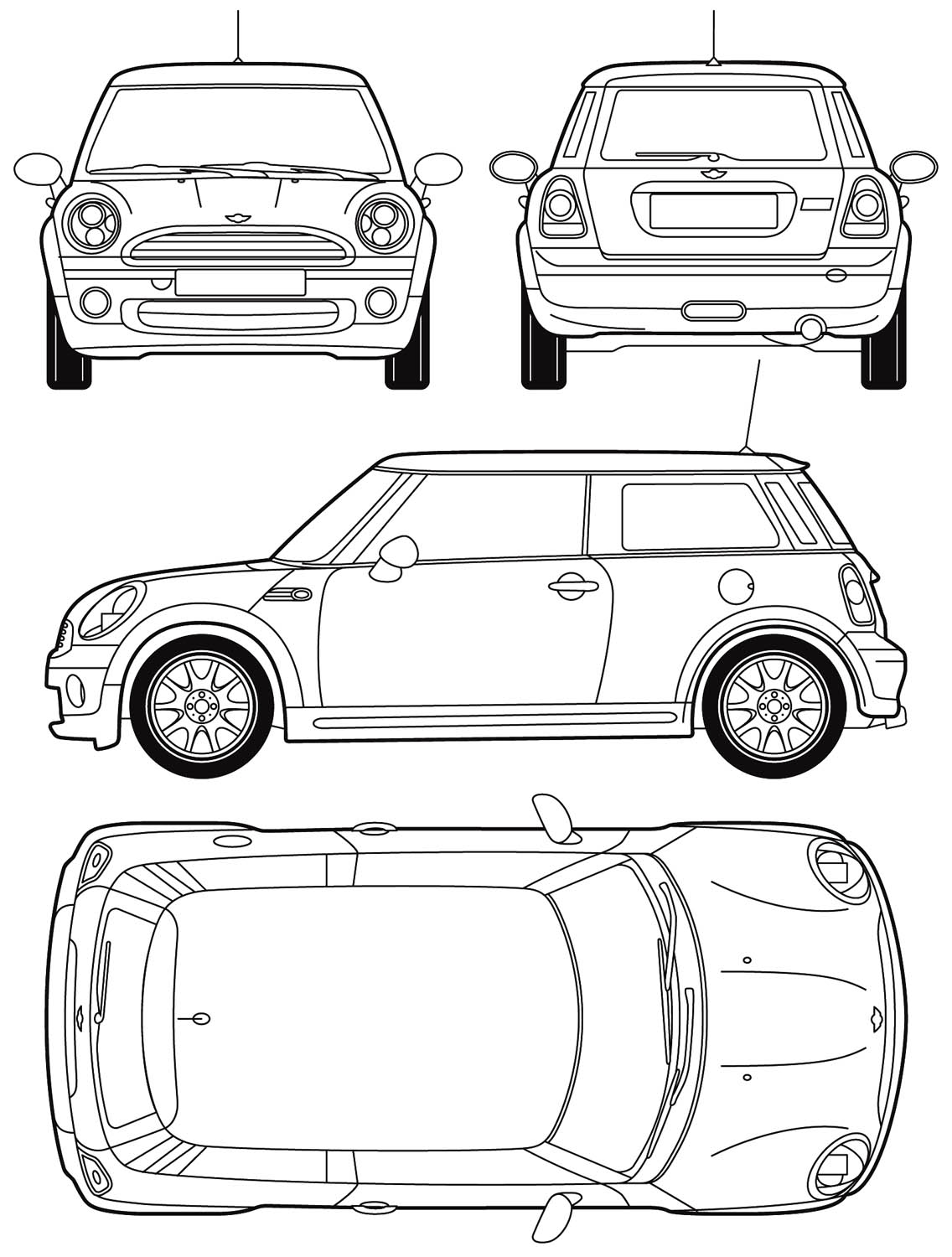 3d Auto Club: Blueprints - Mini (HQ)