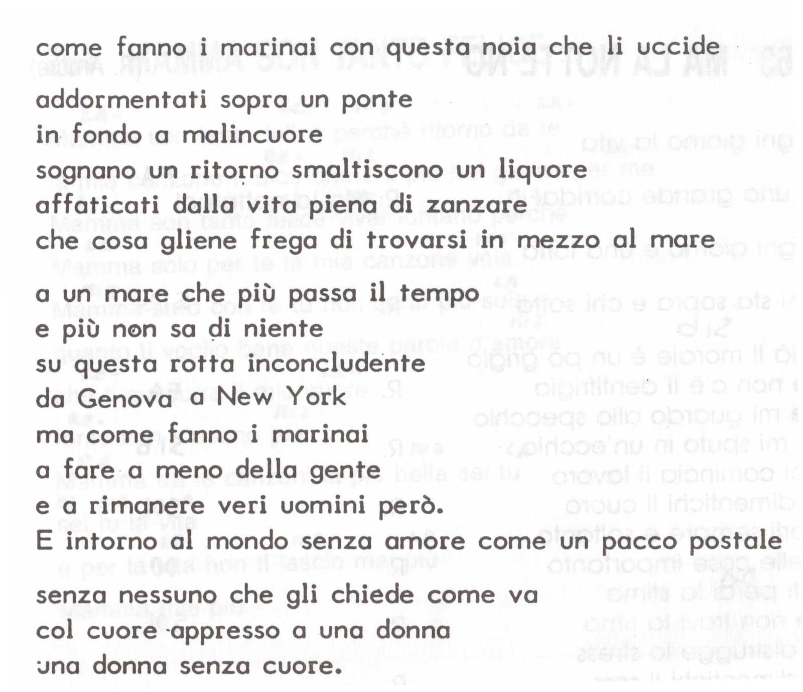 BODI SONČEK 16 MA COME FANNO I MARINAI (Francesco De Gregori) BODI SONČEK 16 MA COME FANNO I MARINAI (Francesco De Gregori)