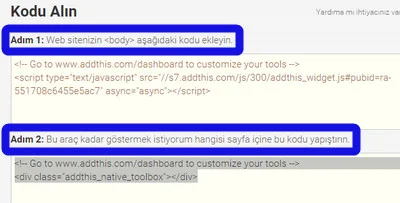AddThis eklenti kodları