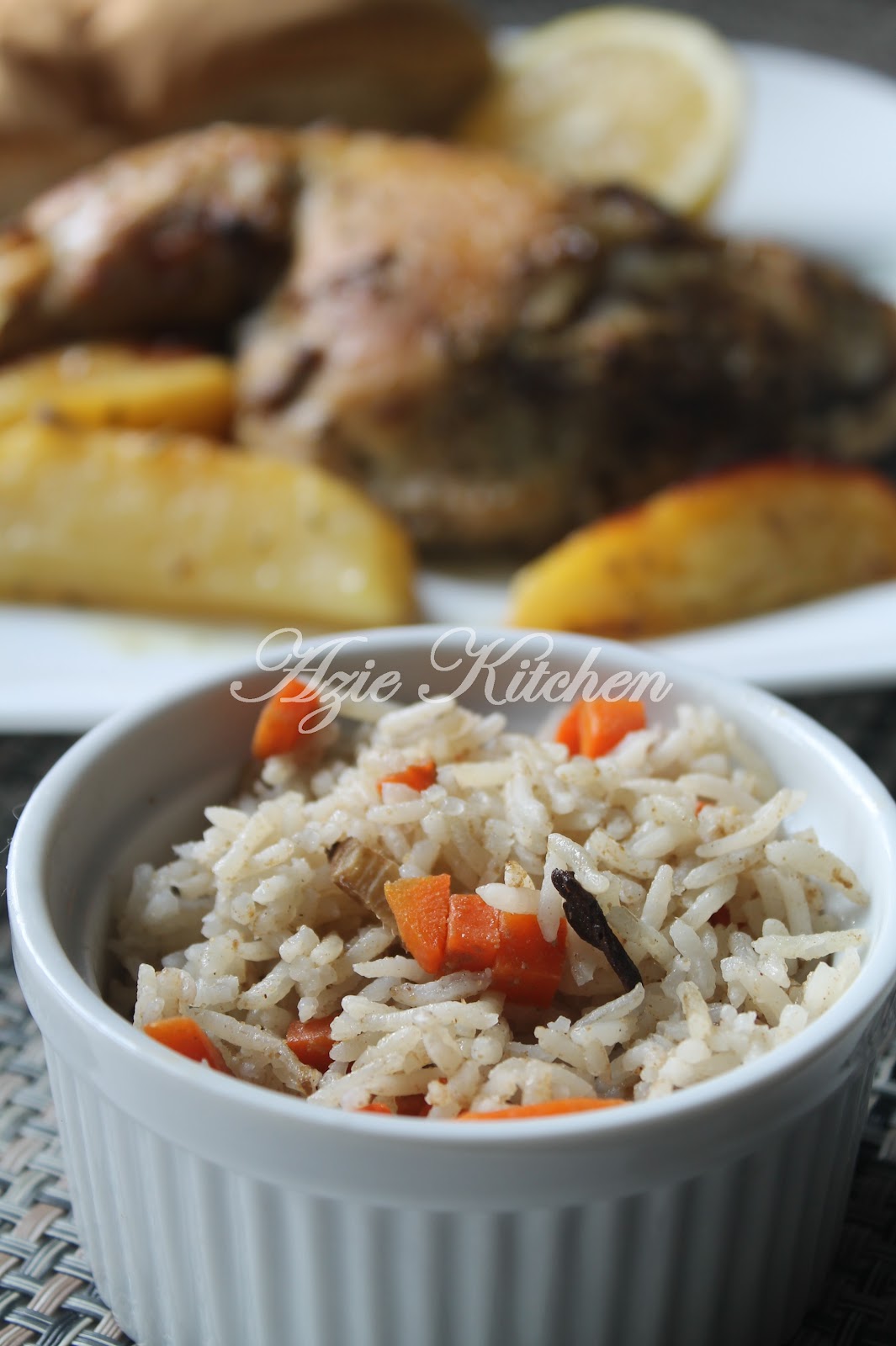 Nasi Karot dan Rosemary Grilled Chicken - Azie Kitchen