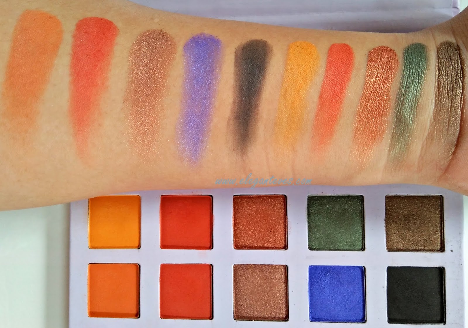 Glitter Galaxy Fusion Eyeshadow palette Review/Swatches Elegant Eves