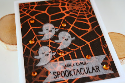 Lawn Fawn Spooktacular Halloween Card by Jess Crafts using Vellum and Chalkola Markers