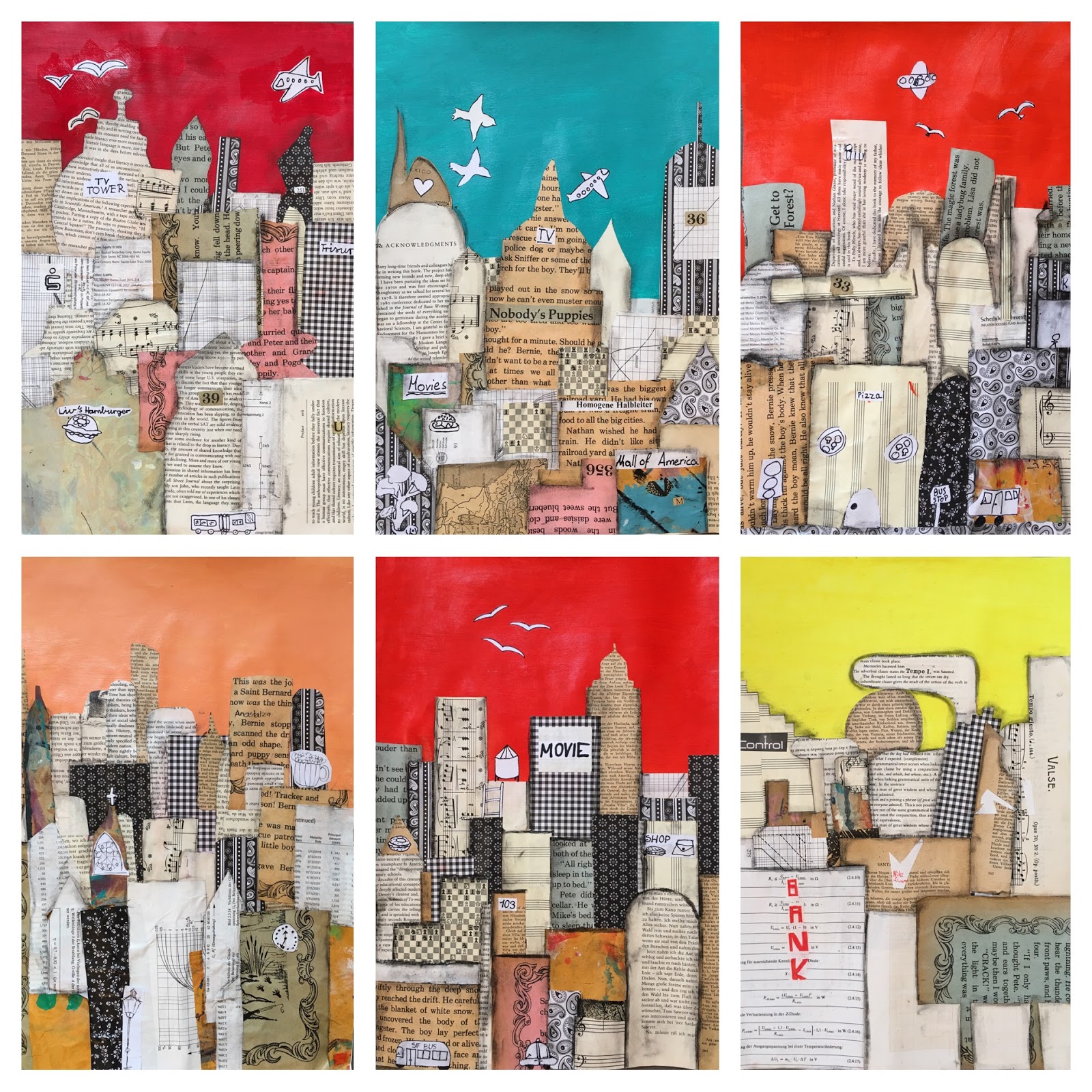 Art Room Britt Collage MixedMedia Cityscapes