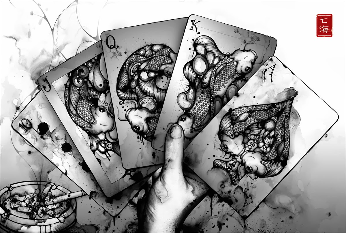 02-Royal-Flush-Nanami-Cowdroy-Splashes-of-Ink-Drawings-www-designstack-co