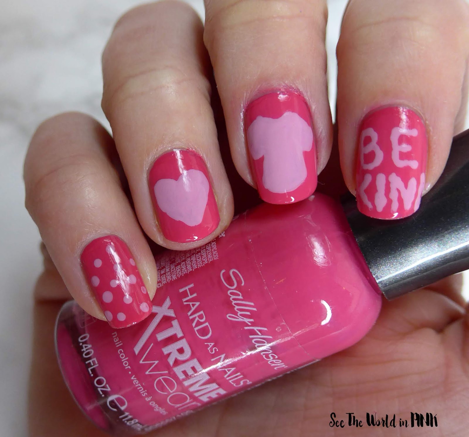 Manicure Monday - Bullying Awareness Nails for Pink Shirt Day 