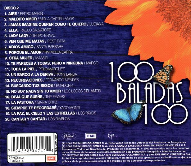 MELODIAS DE COLOMBIA COLECCION DE BALADAS 36 CD'S / 610 TEMAS