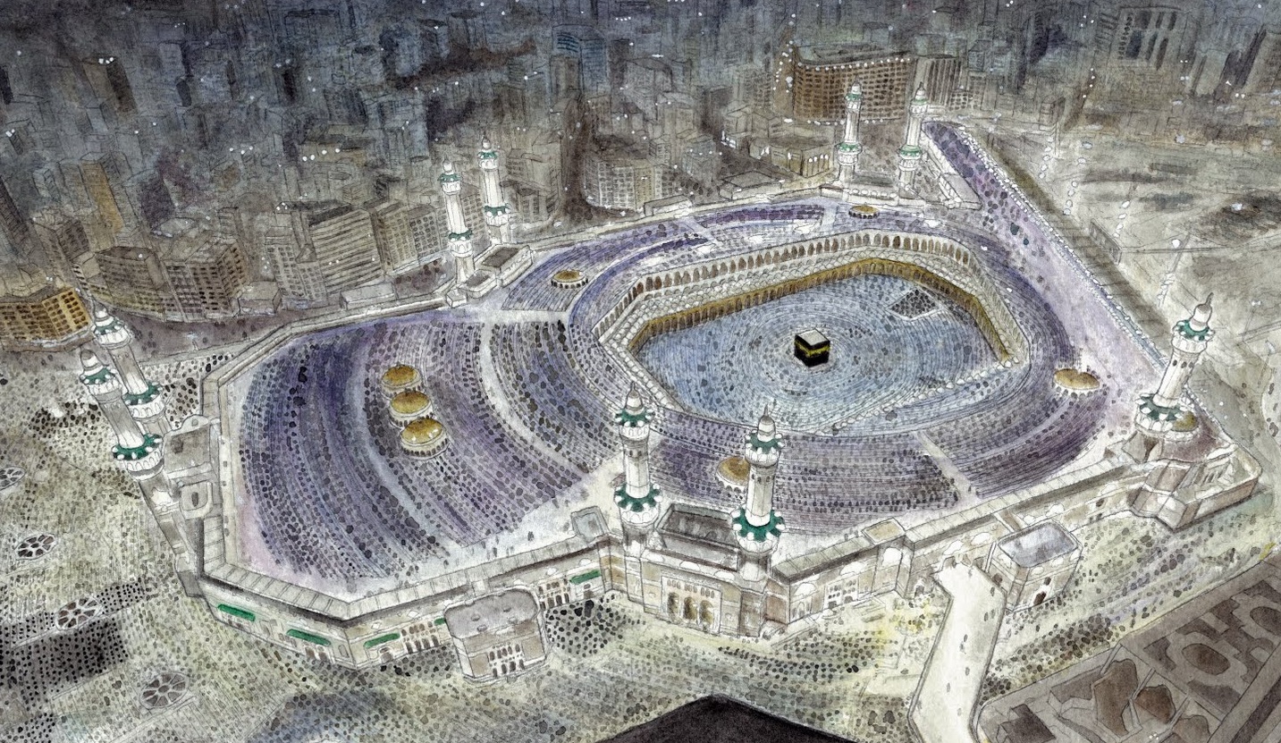 islam daily amazing drawing of masjid al haram