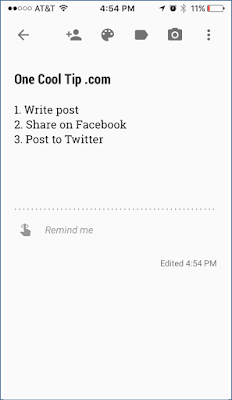 Google Keep - One Cool Tip