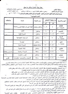 جداول امتحانات الترم الثاني 2019 محافظة الأقصر 951