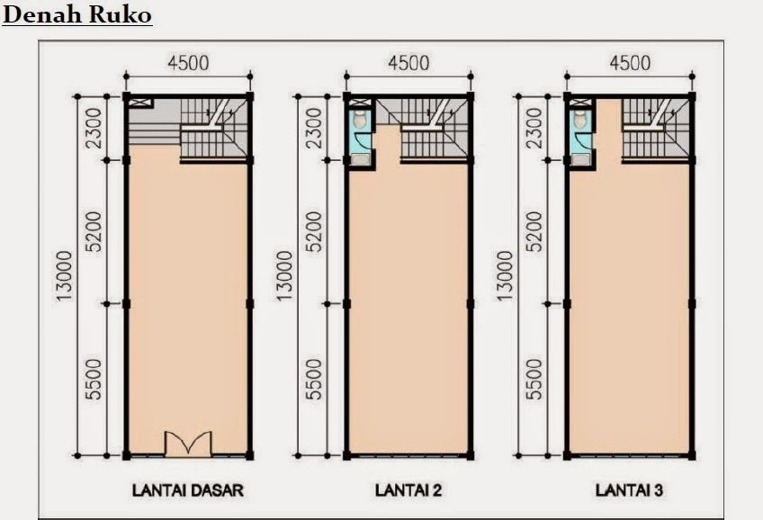 Desain Ruko Minimalis 3 Lantai Sebagai Tempat Usaha Dan Hunian