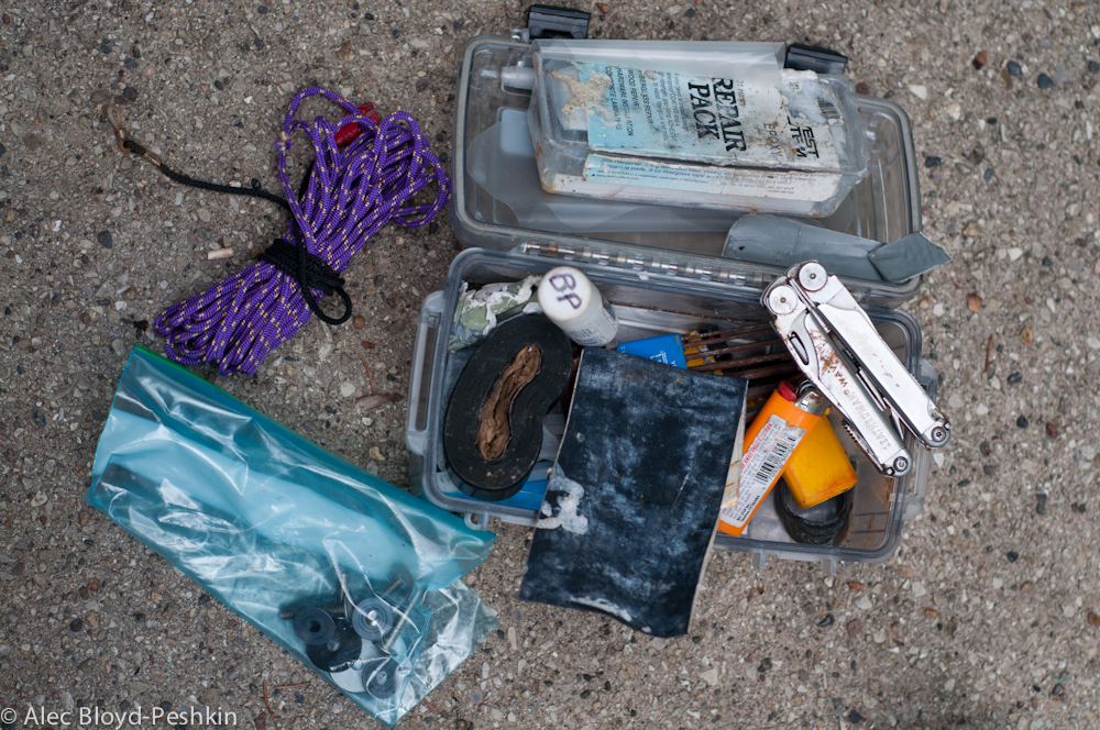 have kayaks, will travel First aid and boat repair kits what we used