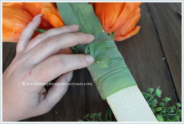 Carrot Tulip Wreath-Tulip Bundles-Orange-Tutorial-From My Front Porch To Yours