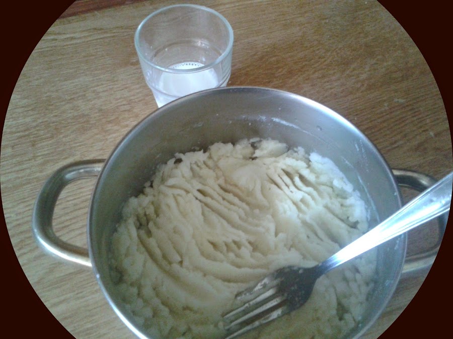 preparación de puré de patatas