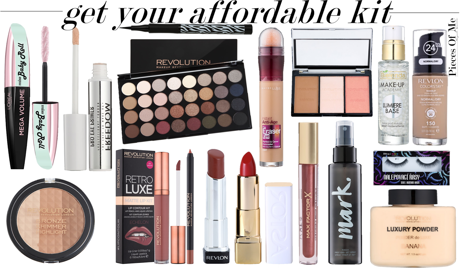 Glam Makeup Kit, Low Cost Edition Pieces Of Me