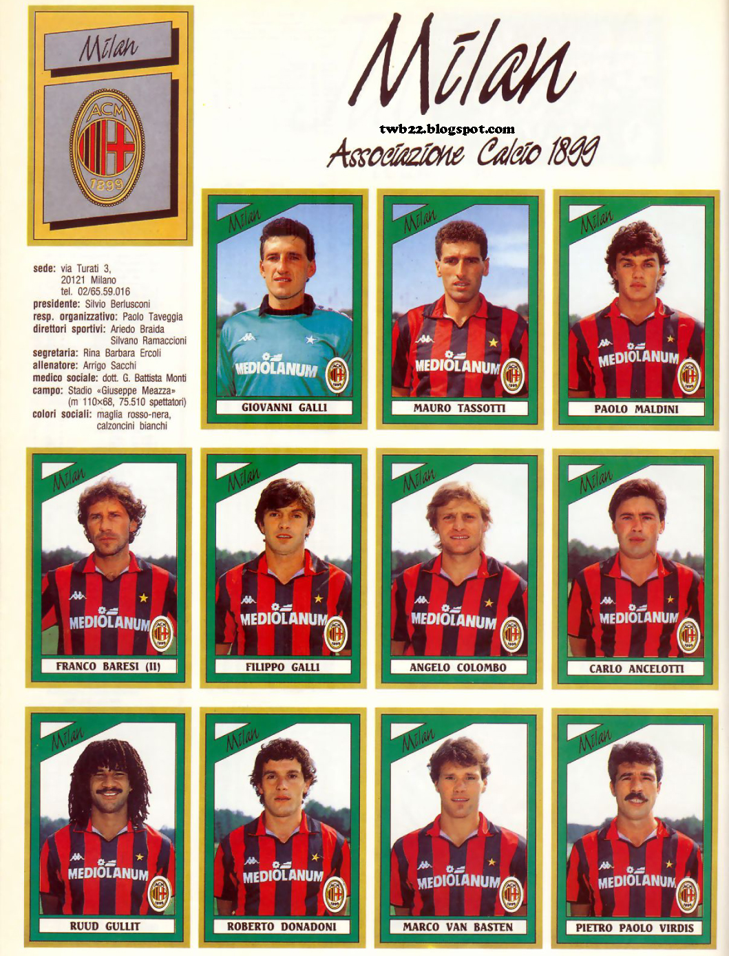 TWB22 Campionato 1987 1988 Il Derby della Madonnina Ac Milan Inter