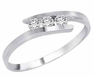 Wedding Rings for Women: Exclusive 3 Stones Simple Wedding ring in Cheap Price by DivaDiamonds