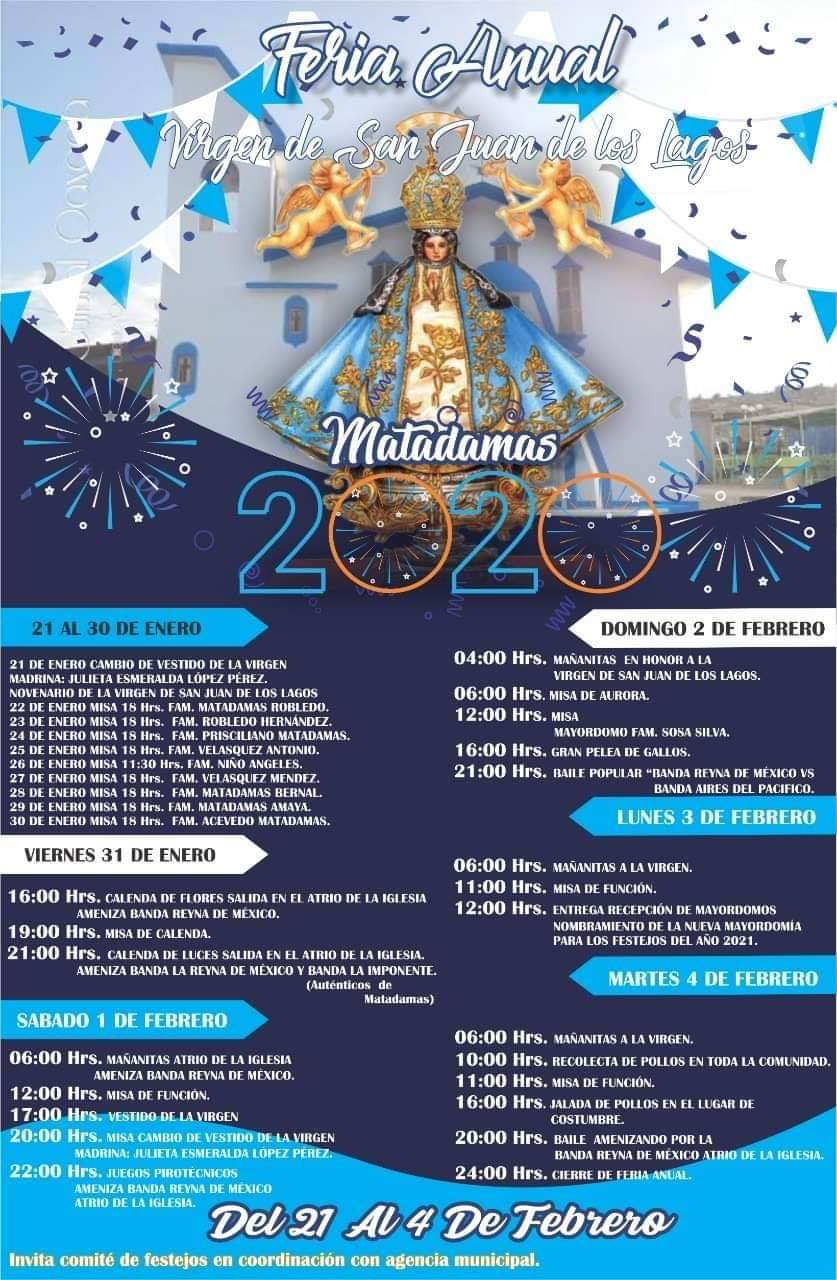 Programa de la Feria 2020 a la Virgen de San Juan de los Lagos en
