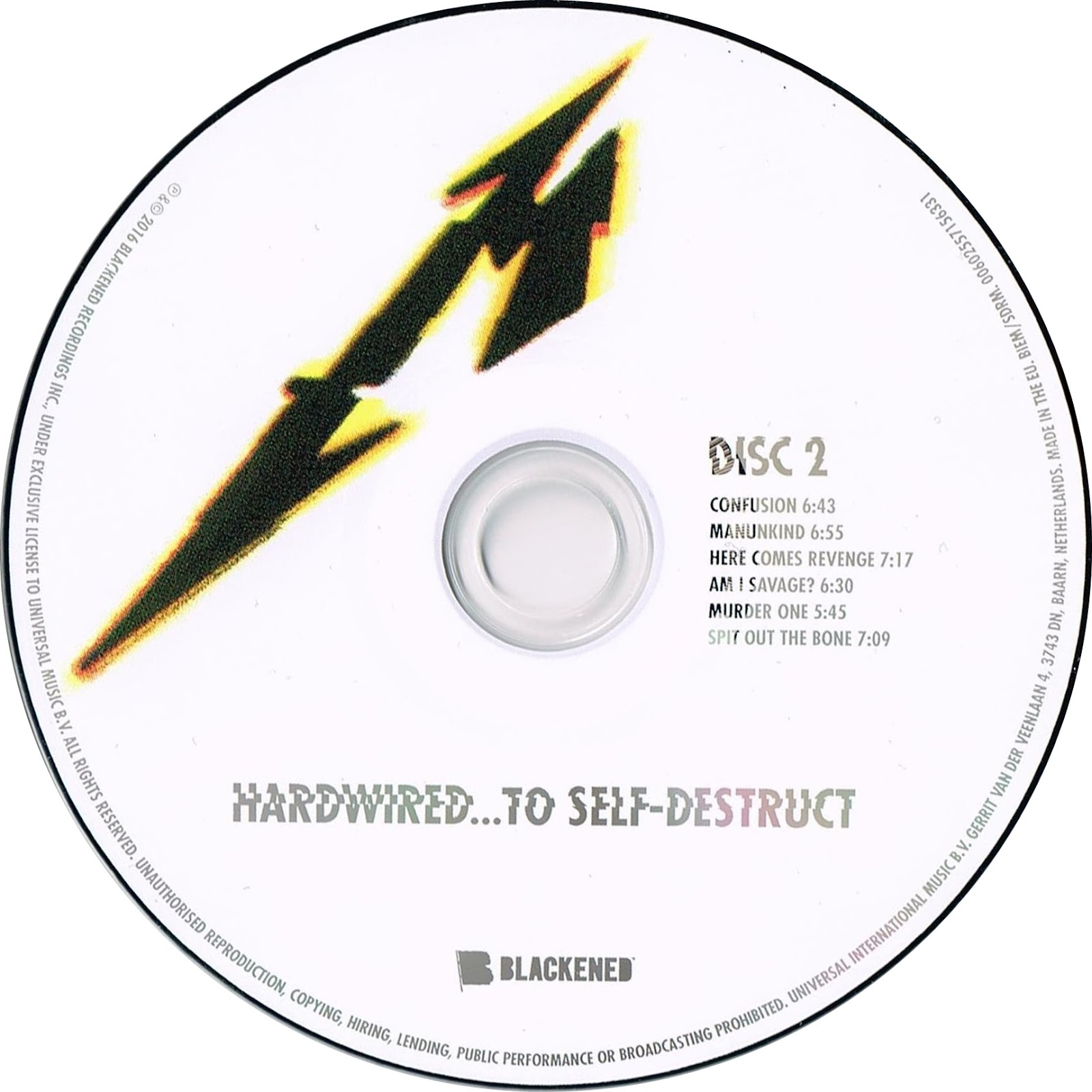 2016 Hardwired... To SelfDestruct Metallica Rockronología