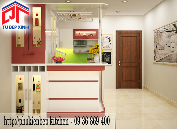 nội thất hiện đại tủ bếp có quầy bar