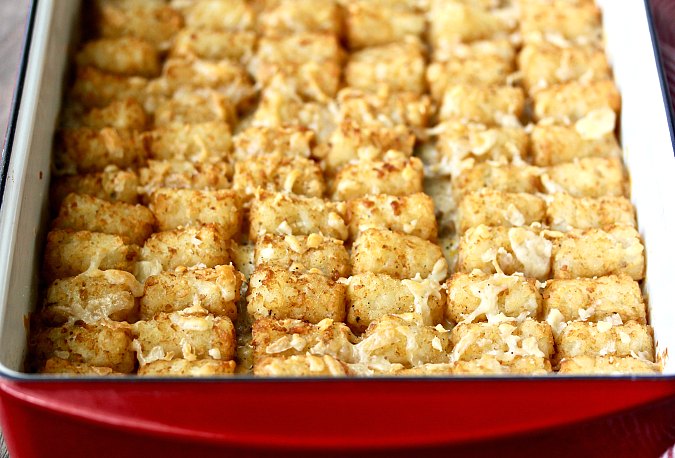 Tater Tot Cowboy Hotdish Casserole with Cheese Tater Tot Cowboy Hotdish Casserole with Cheese