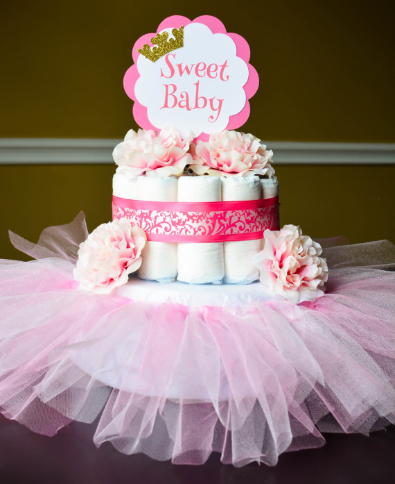 Pink Tutu Diaper Cake Princess Theme Baby Shower Decoration Choose Item