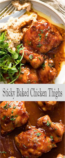 Sticky Baked Chicken Thighs | Amzing Food