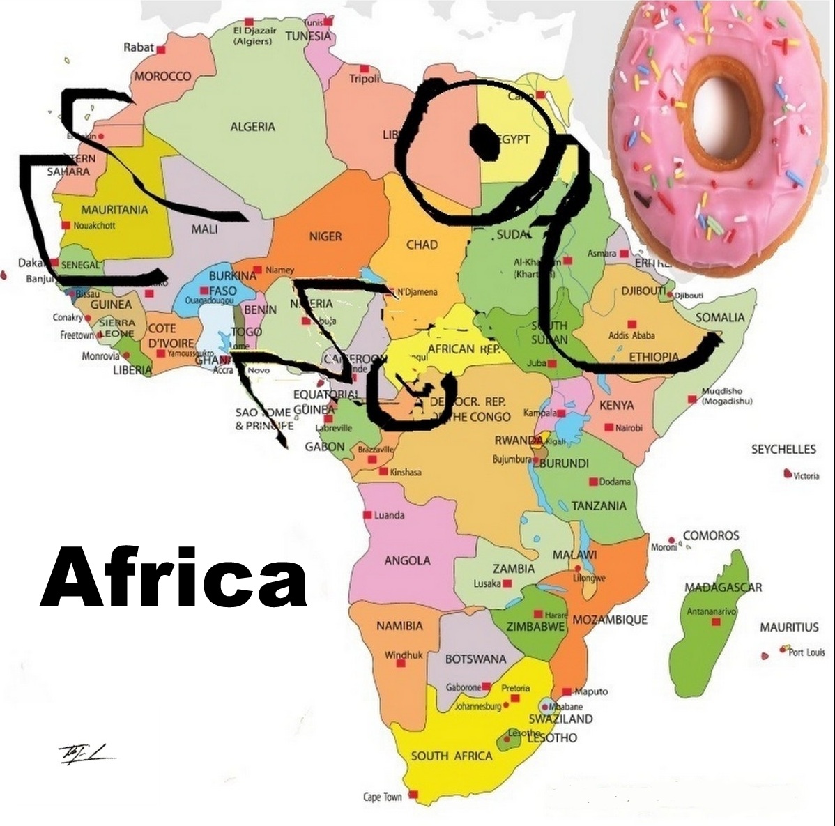 Funny maps A funny map of Africa