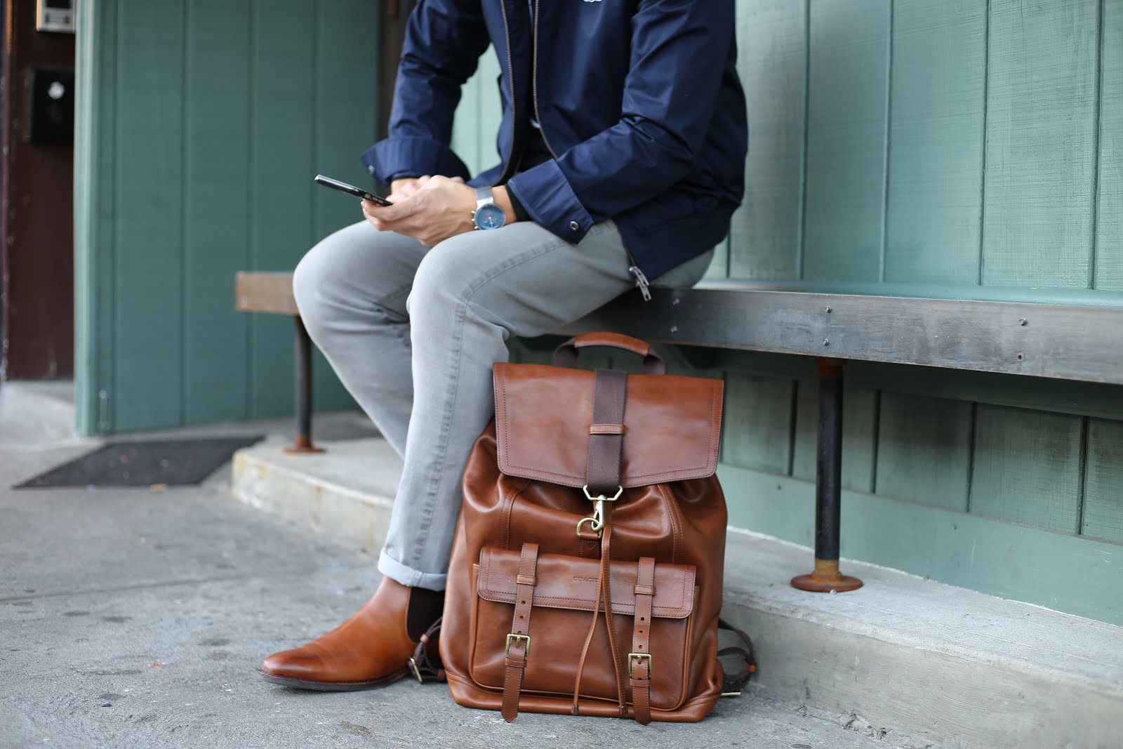 Levitate Style, Menswear Blogger, Lacoste and Leather Coach Backpack