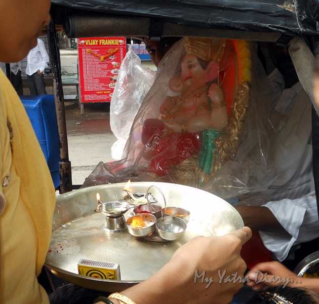 Ganesha in autorickshaw, Ganesh Chaturthi Festival, Mumbai
