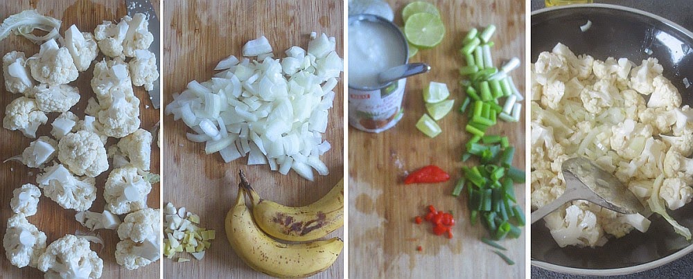 Zubereitung Blumenkohl-Bananen-Curry