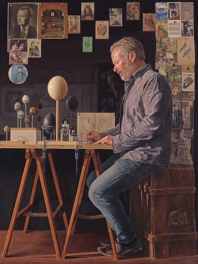 "The Oolographer - in his study" - by JJ (Jeremy) Delvine | arte pintura, retrato contemporaneo, contemporary portrait paintings, a r t | iconoCero "The Oolographer - in his study" - by JJ (Jeremy) Delvine | creative emotional paintings, cool stuff, pictures, deep feelings | obras de arte contemporaneo realista, cuadros, imagenes de pinturas tristes bonitas chidas bellas | peintures | pitturas