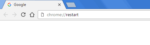 Comando per riavviare Chrome