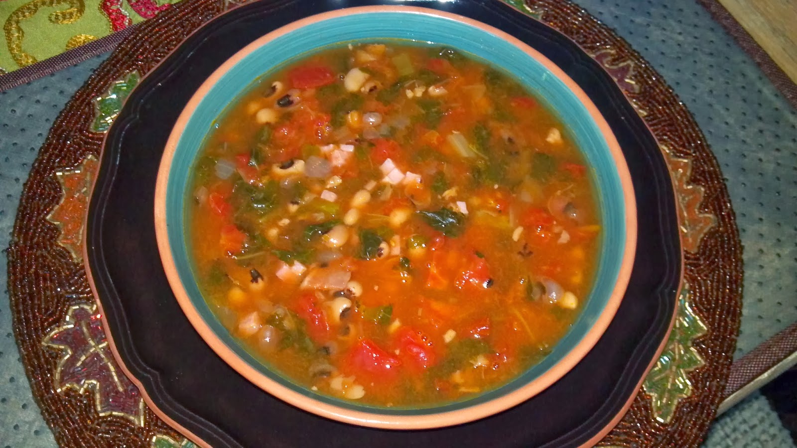 Sunday Supper, Grits, and Champagne Southern Blackeyed Pea, Ham, and