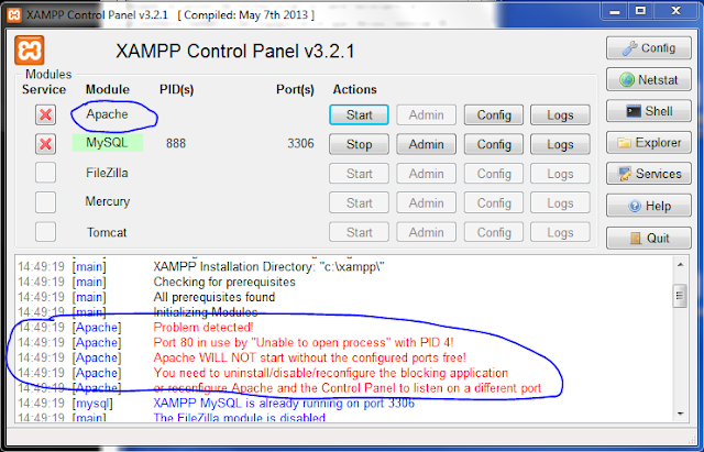 Port 80 in use by unable to open process with pid 4 xampp server