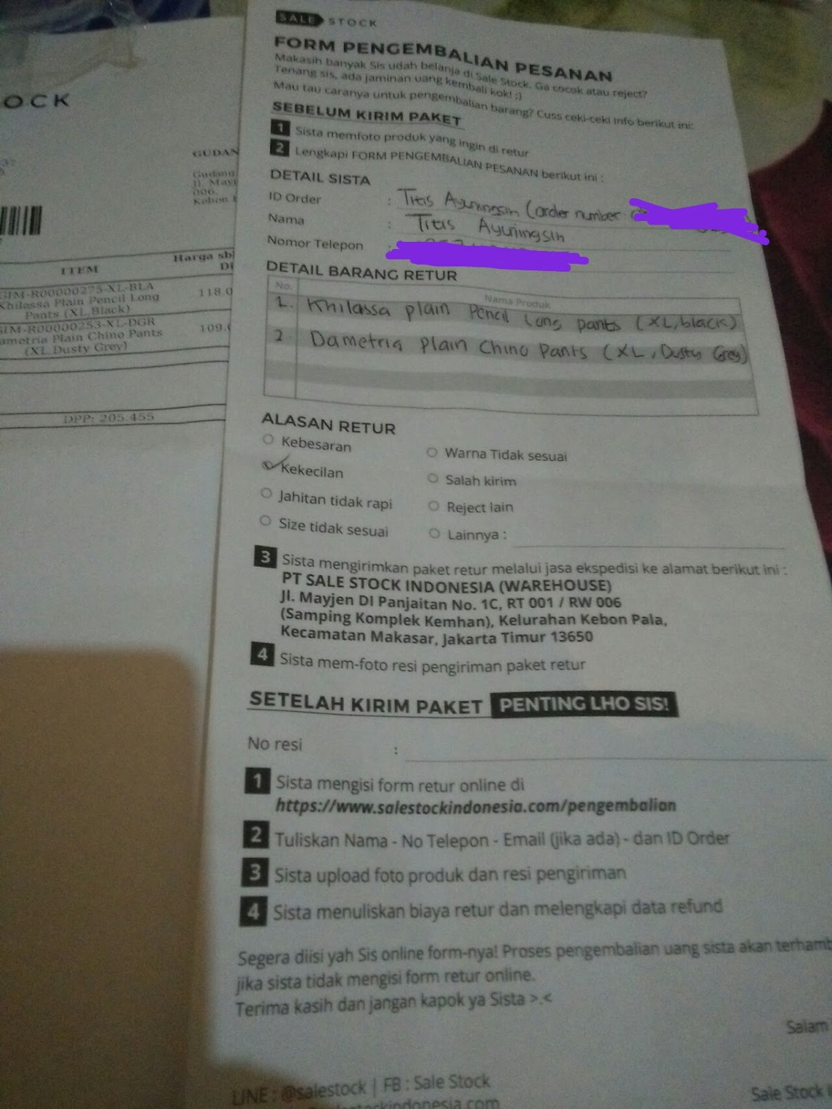 Proses Retur Pengembalian Barang Di Sale Stock Mudah Sekali Www Titisayuningsih Com Hidup Adalah Perjuangan