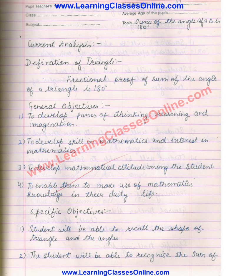 Lesson Plan For Maths In B Ed PDF