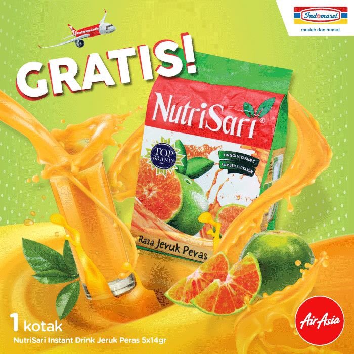 AirAsia - Promo Bayar Tiket Gratis 1 Kotak Nutrisasi di Indomaret (s.d 30 Sept 2018) AirAsia - Promo Bayar Tiket Gratis 1 Kotak Nutrisasi di Indomaret (s.d 30 Sept 2018)