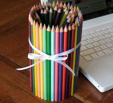 Kreasi Kerajinan Tangan Membuat Tempat Pensil Dari Kaleng Dan Clir Kayu