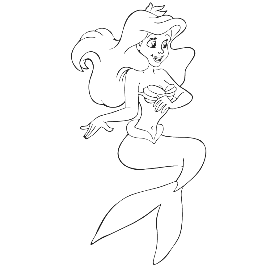 Disney Princess Ariel Coloring Page Free wallpaper