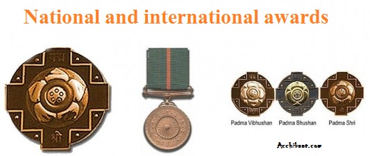 राष्ट्रिय एवं अन्तराष्ट्रीय पुरस्कार - National and international awards in Hindi राष्ट्रिय एवं अन्तराष्ट्रीय पुरस्कार - National and international awards in Hindi