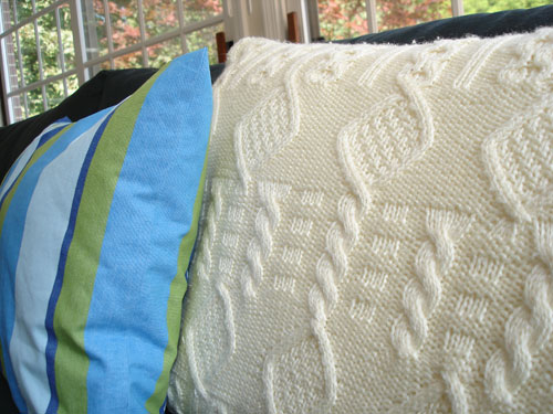 cable knit pillow