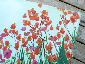 Original Flowers Painting, Acrylic on Canvas by Elise Engh (Grow Creative)
