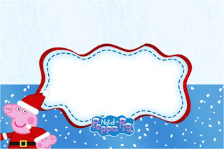 Peppa Pig en Navidad: Invitaciones para Imprimir Gratis. Para hacer invitaciones, tarjetas, marcos de fotos o etiquetas, para imprimir gratis de Peppa Pig en Navidad.