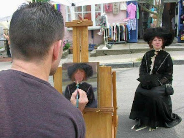 Victoriana Lady Having Portrait Painted By Artist Kevin Murphy