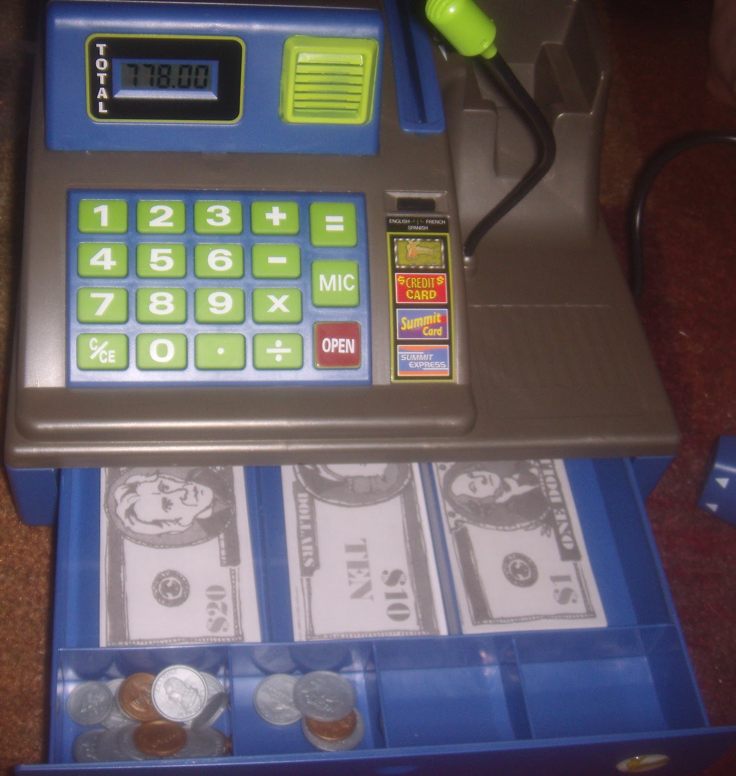 Mommie of 2 Zillionz Talking Cash Register Teaches about Saving Review