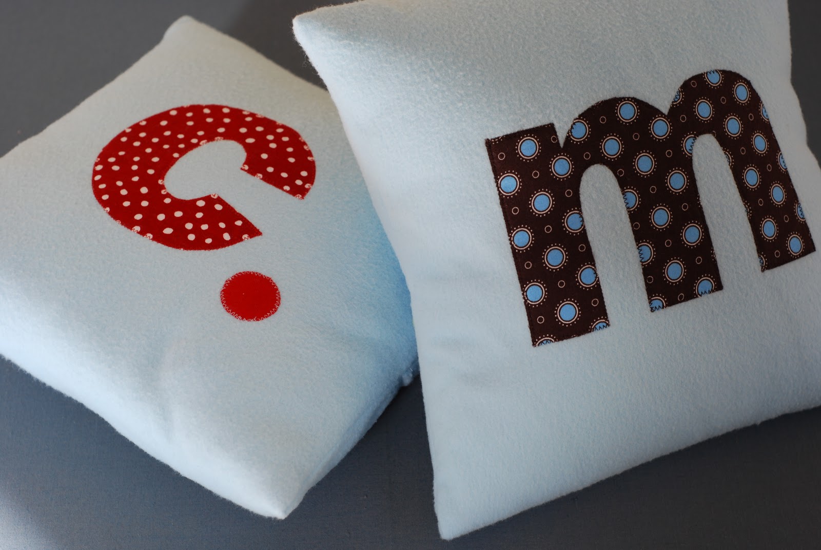 Eden and Eliot Monogram Letter Applique Pillows