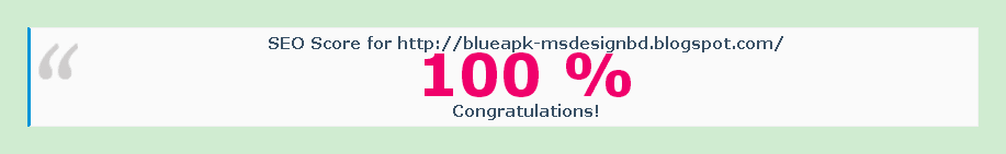 SEO score of blue apk blogger template