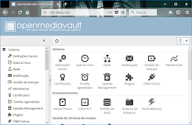 Tela principal openmediavault Tela principal openmediavault